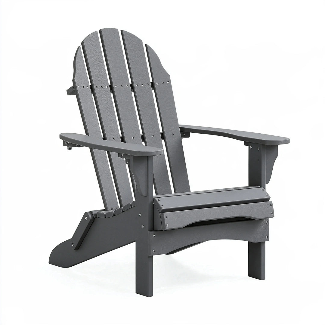 Adirondackstuhl 90 x 75 x 98 cm Kunststoff Anthrazit klappbar für Garten