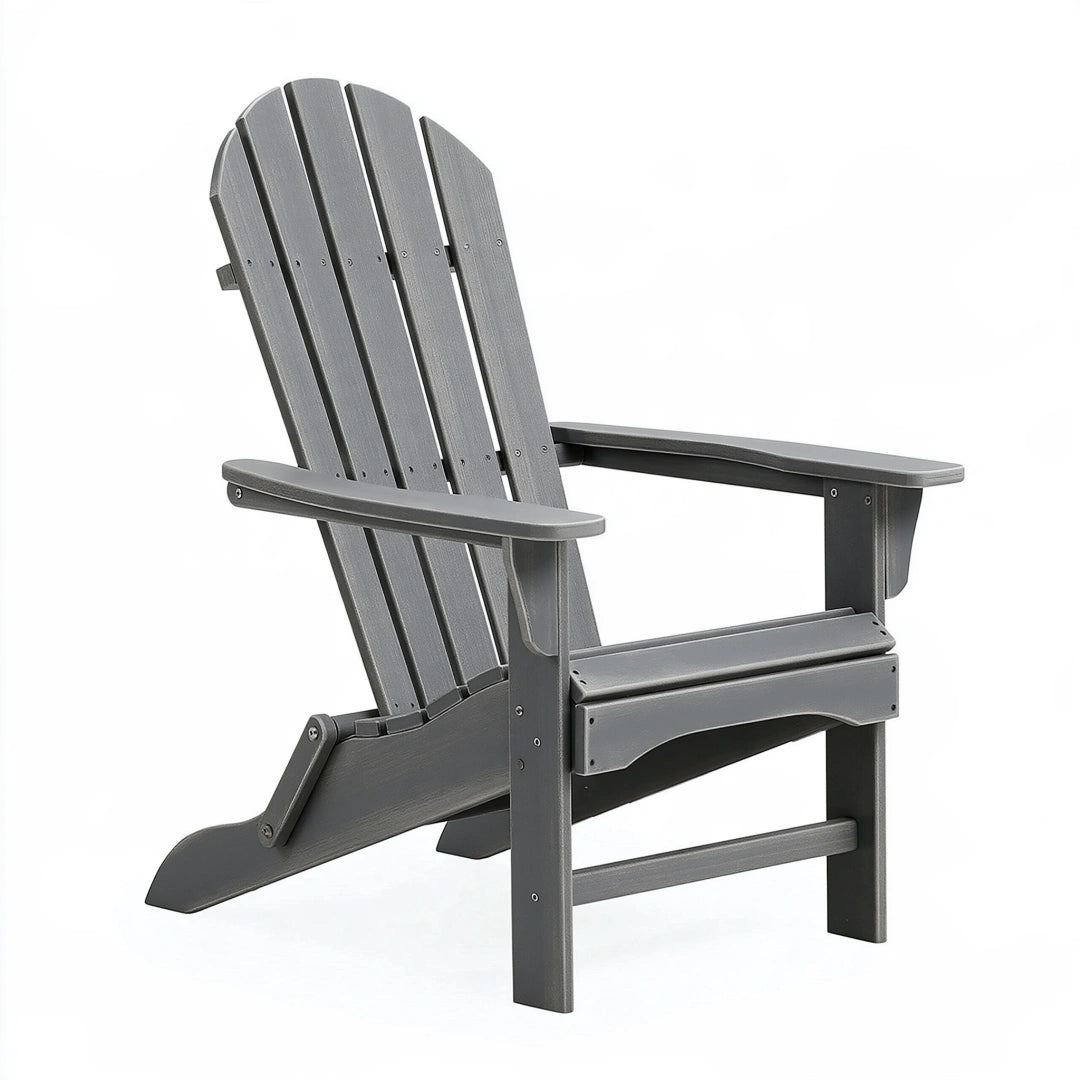 Adirondack Gartenstuhl 82 x 75 x 100 cm Kunststoff Grau klappbar – kelmavik