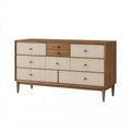 Kommode 160 x 45 x 90 cm Holz Naturbeige mit geriffelten Fronten im Retro-Stil