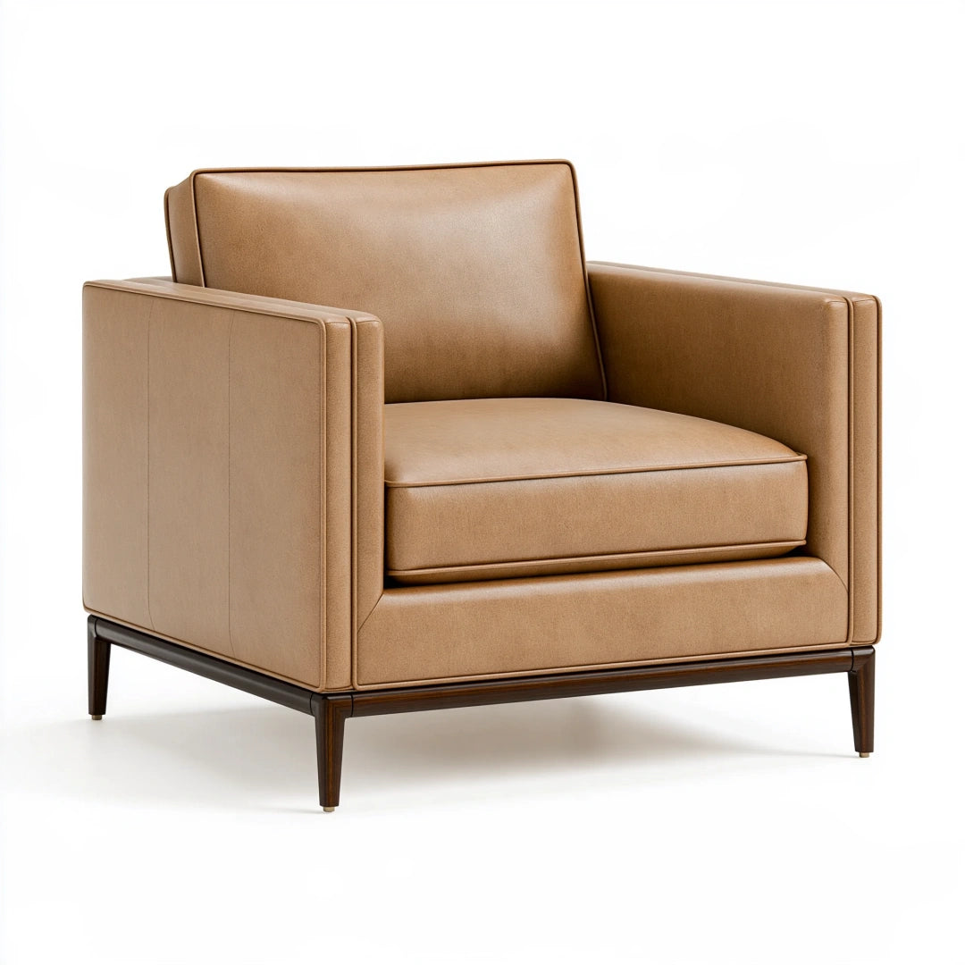 Sessel 90 x 85 x 78 cm Kunstleder Cognac moderner Loungesessel