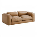 2-Sitzer Sofa 180 cm Kunstleder Beige modernes Lounge-Design