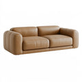 2-Sitzer Sofa 220 cm in Cognac Lederoptik - Modernes Polstersofa mit breiten Armlehnen