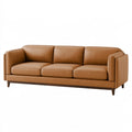 3-Sitzer Sofa 220 cm in Cognacbraun - Bezug in Lederoptik mit Holzfüßen
