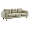 3-Sitzer Sofa 210 x 90 x 85 cm Textil Hellgrau mit Holzfüßen