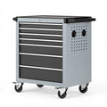 Werkzeugwagen 72 x 46 x 97 cm Stahl Grau Schwarz mit 7 Schubladen Industriestil