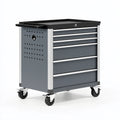 Werkzeugwagen 78 x 46 x 85 cm Metall Schwarz abschließbar mit 5 Schubladen